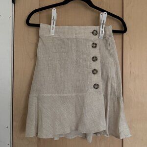 Linen Mini Skirt with buttons